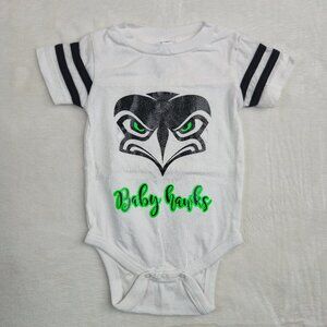 New Seattle Seahawks Baby Bodysuit Size 6 Month Infant Toddler 12th Man Set Of 2
